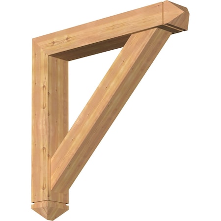 Traditional Arts And Crafts Smooth Bracket W/ Offset Brace, Western Red Cedar, 7 1/2W X 46D X 46H